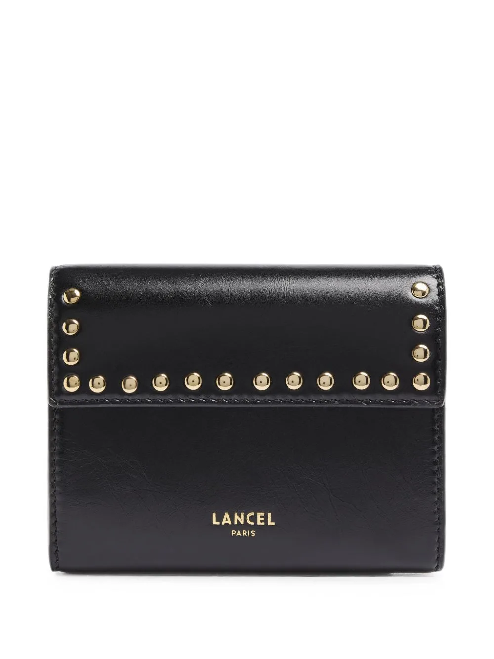 Studded Leather Flap Wallet