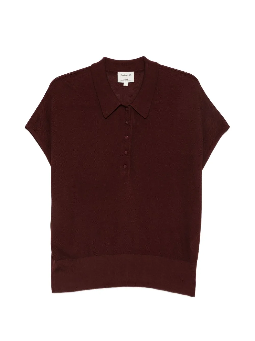 Button-Up Short-Sleeve Polo Top by MAISON123