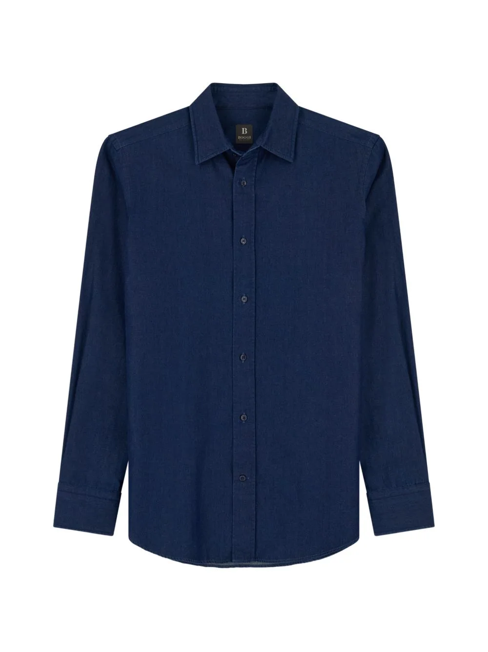 Shirt in Cotton Denim Regular-Fit by Boggi Milano