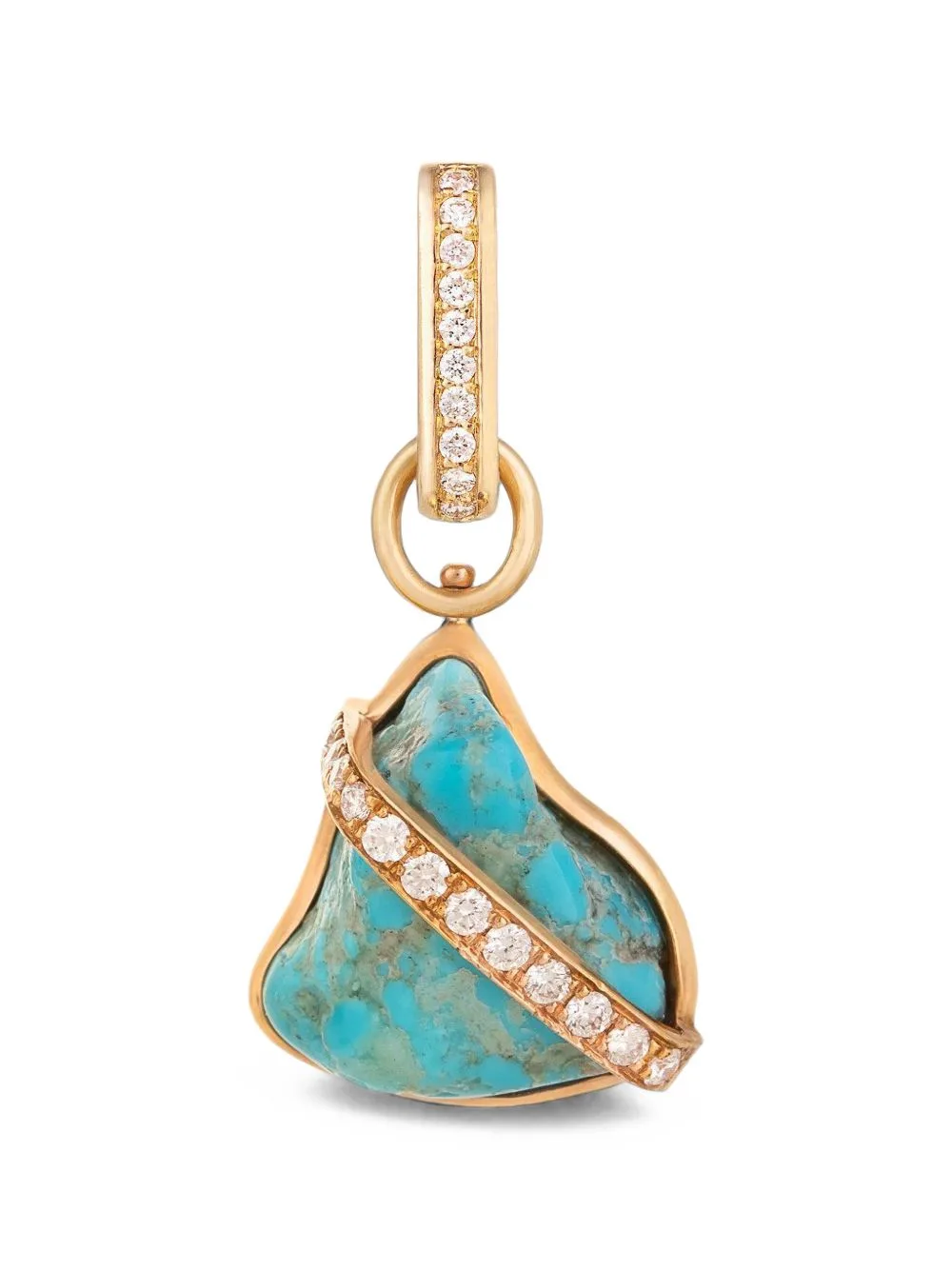Medium Liberté Diamond and Turquoise Charm by CLARA CHEHAB