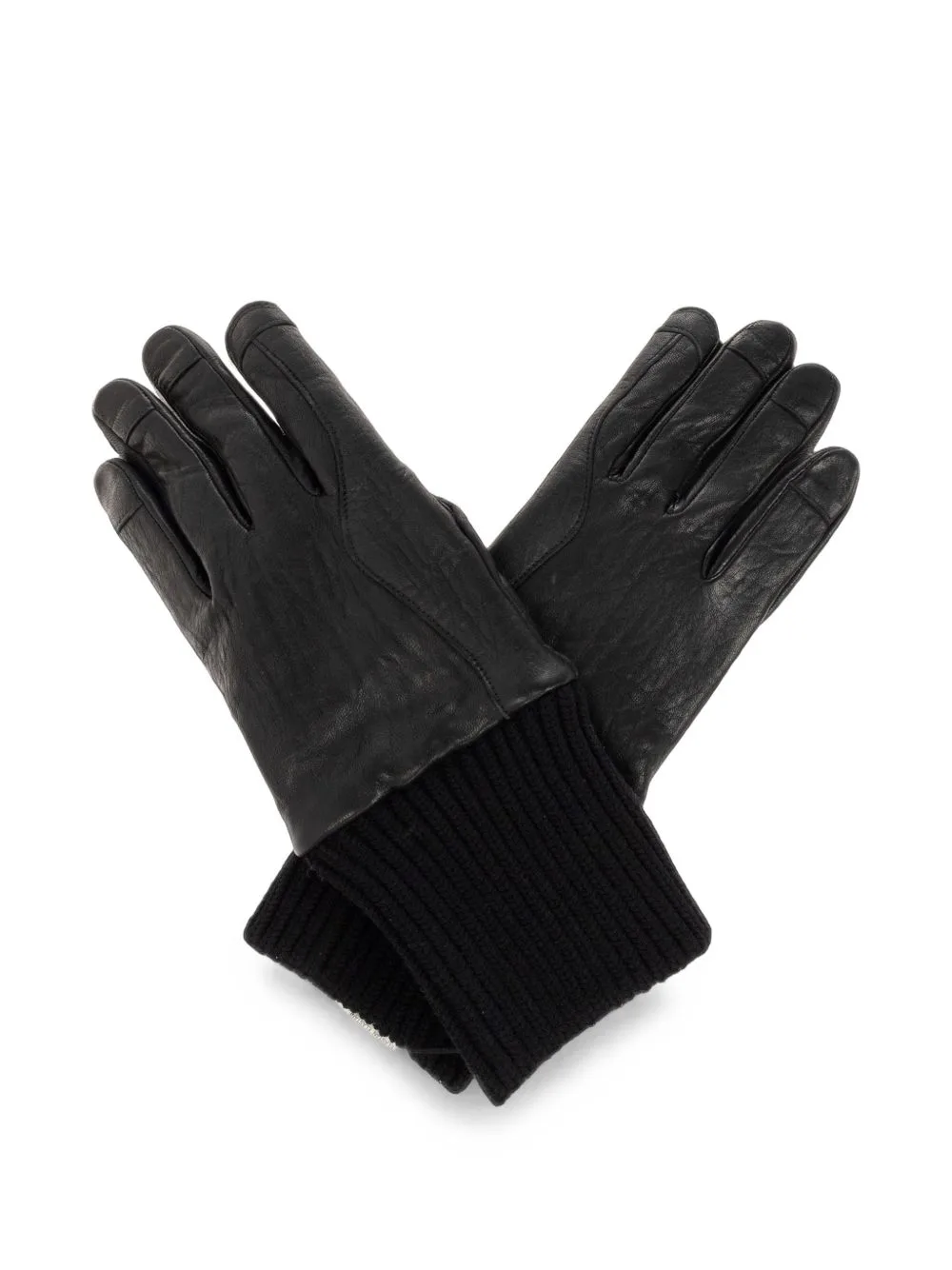 Ribbed-Cuff Leather Gloves by Rick Owens
