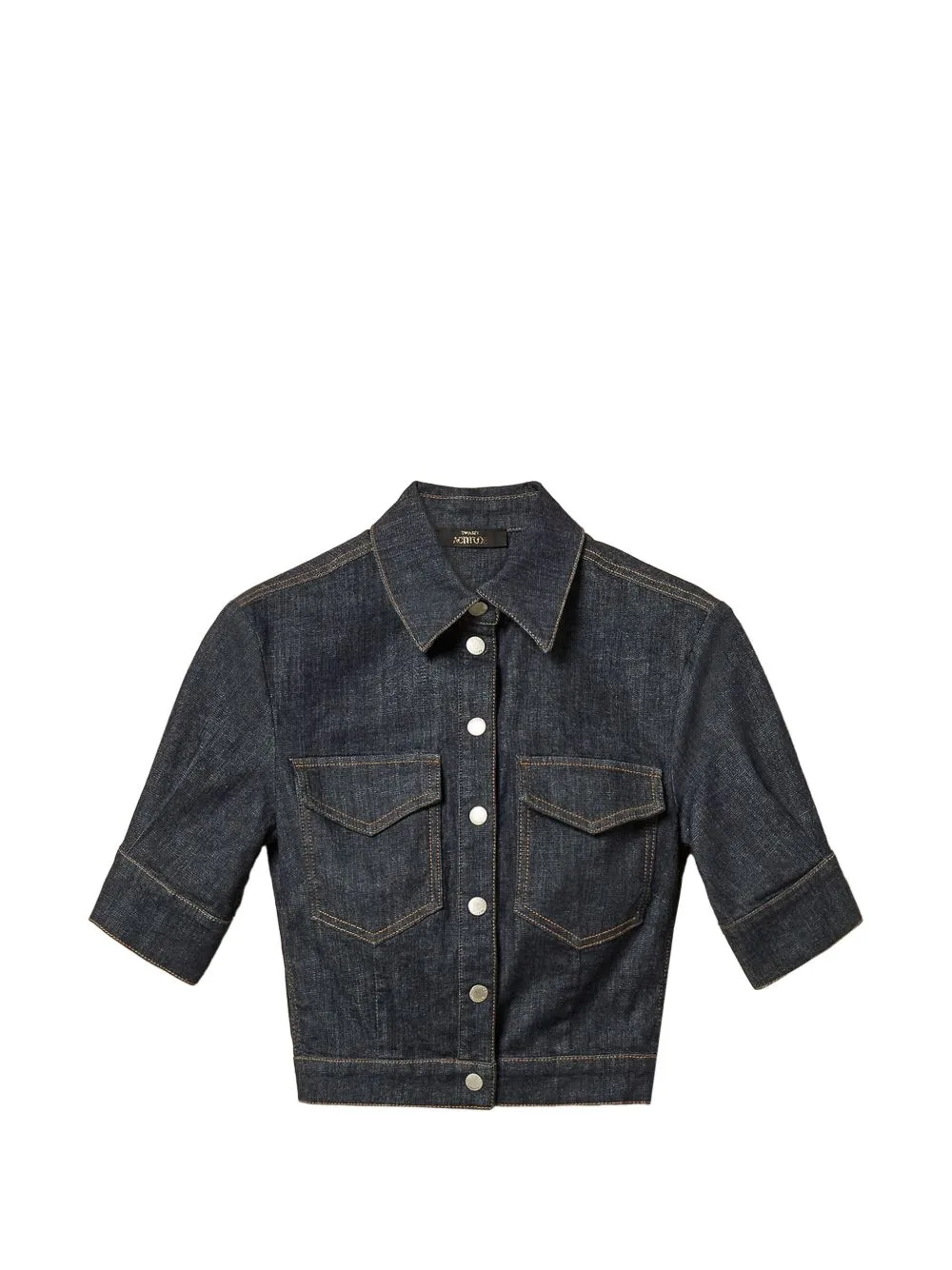 Puff-Sleeve Denim Shirt by TWINSET