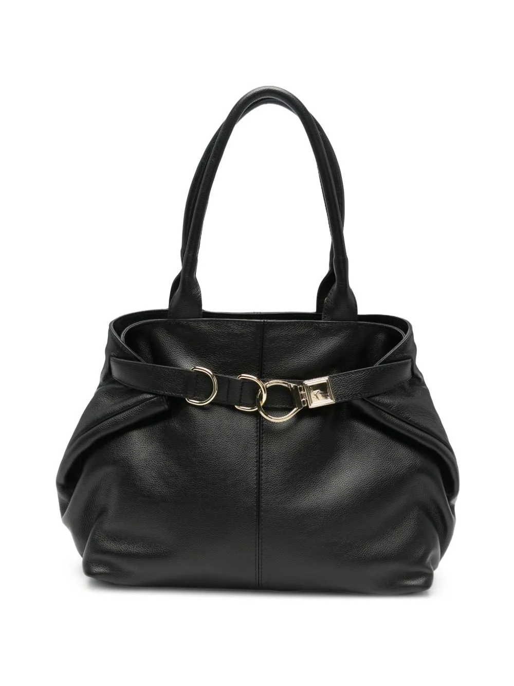 Josephine Buckle-Detail Grained-Leather Shoulder Bag