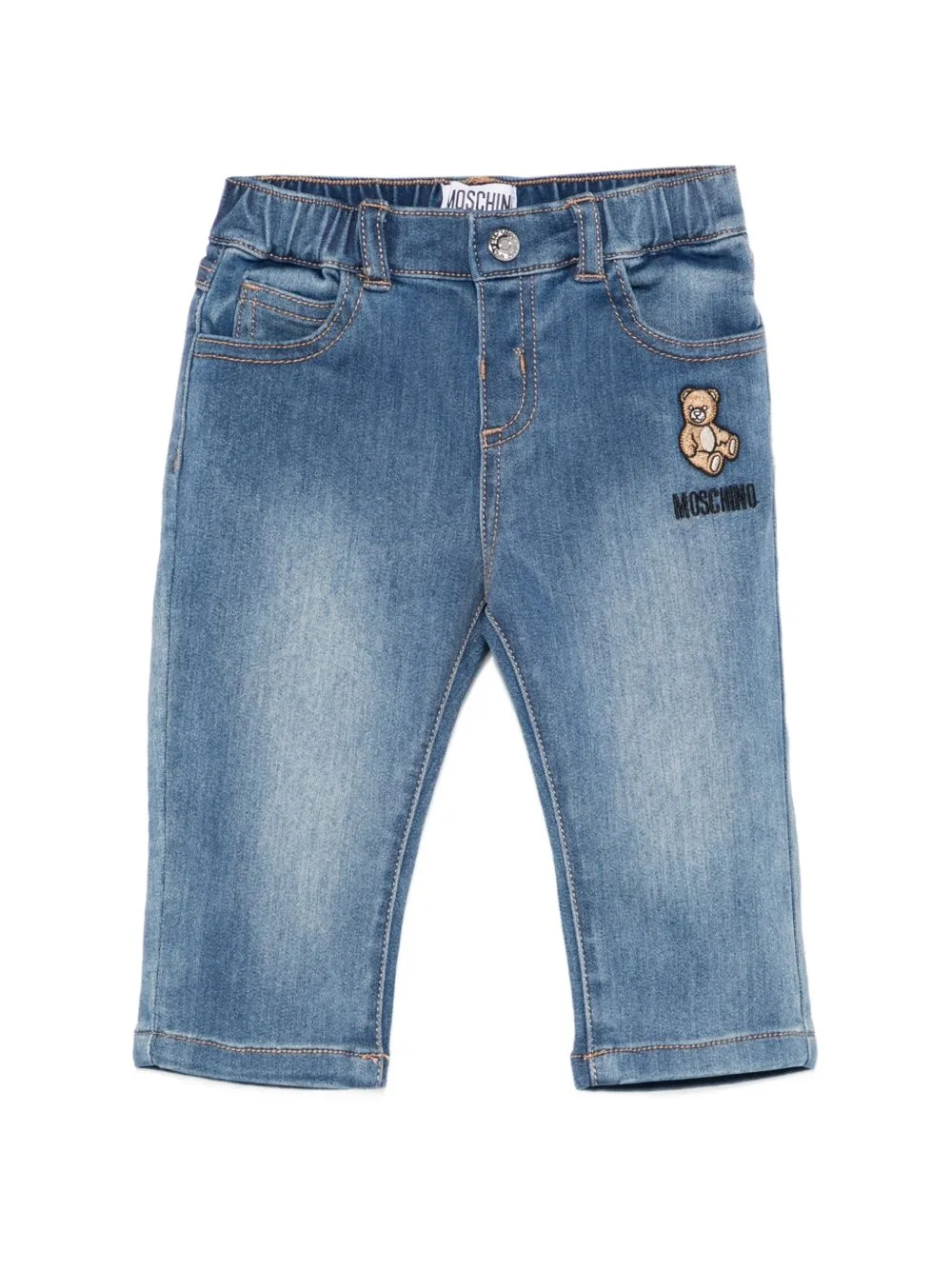 Teddy Bear Patch Jeans by Moschino Kids