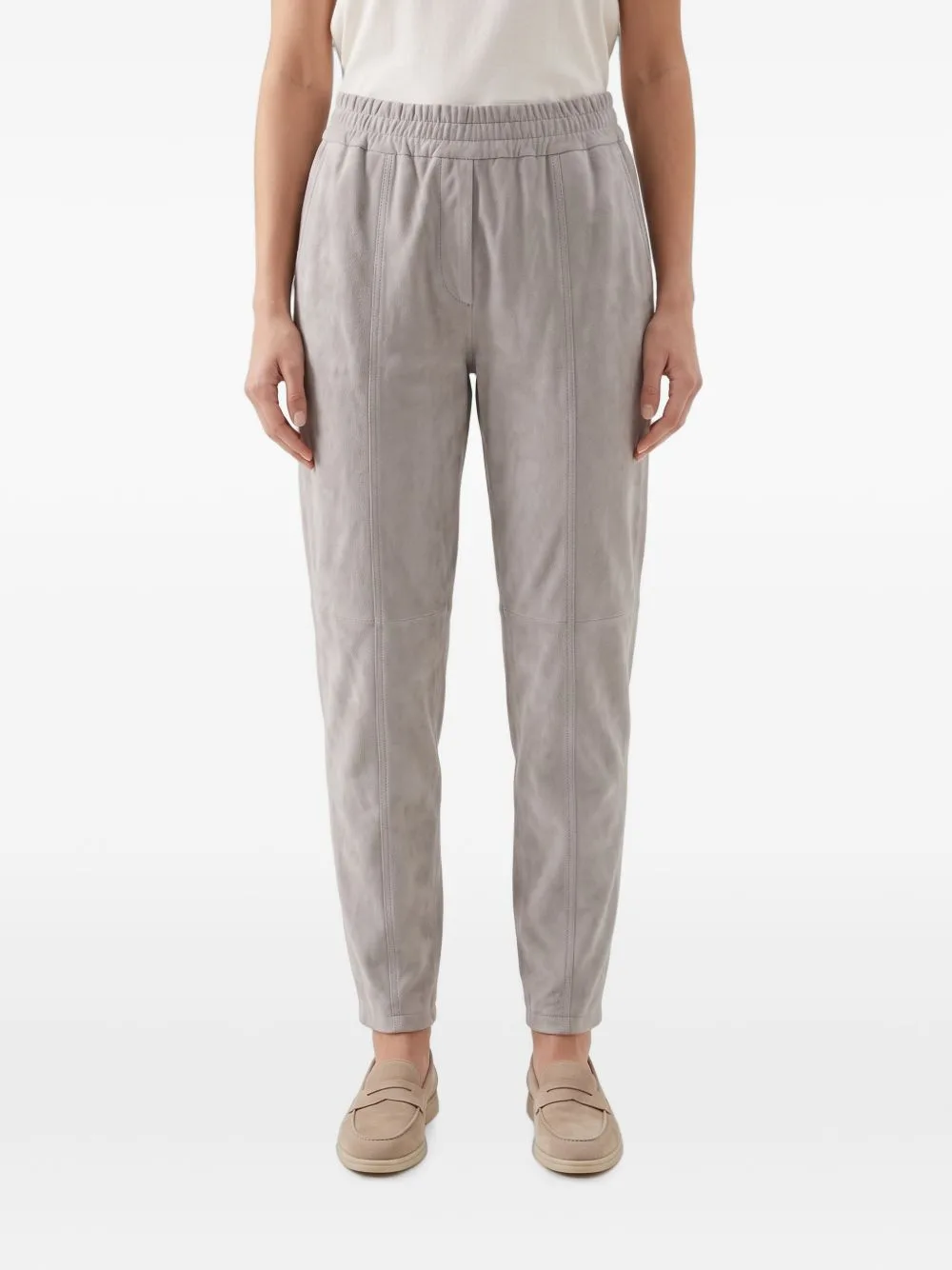 Tapered Suede Trousers by Brunello Cucinelli
