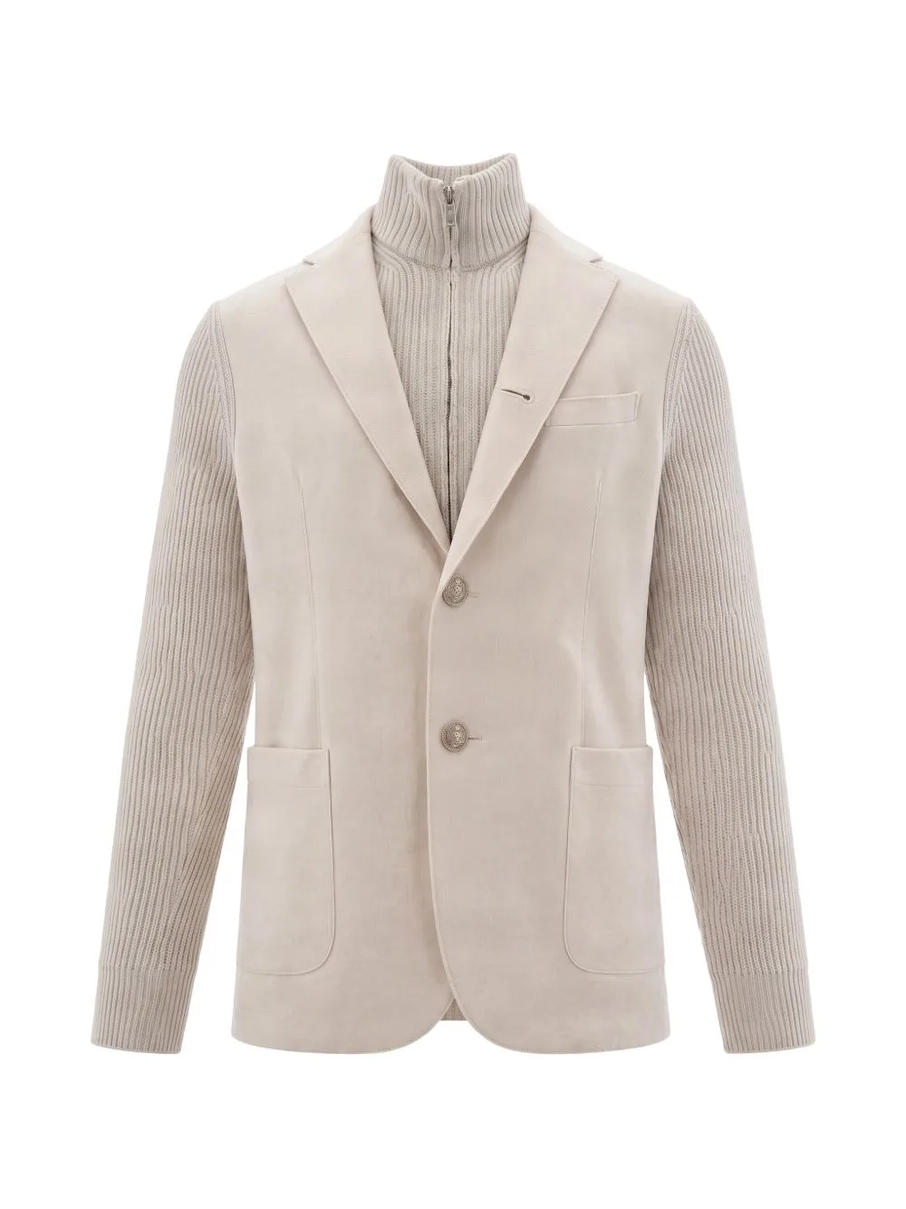 Ribbed-Knit Panelled Jacket by Eleventy