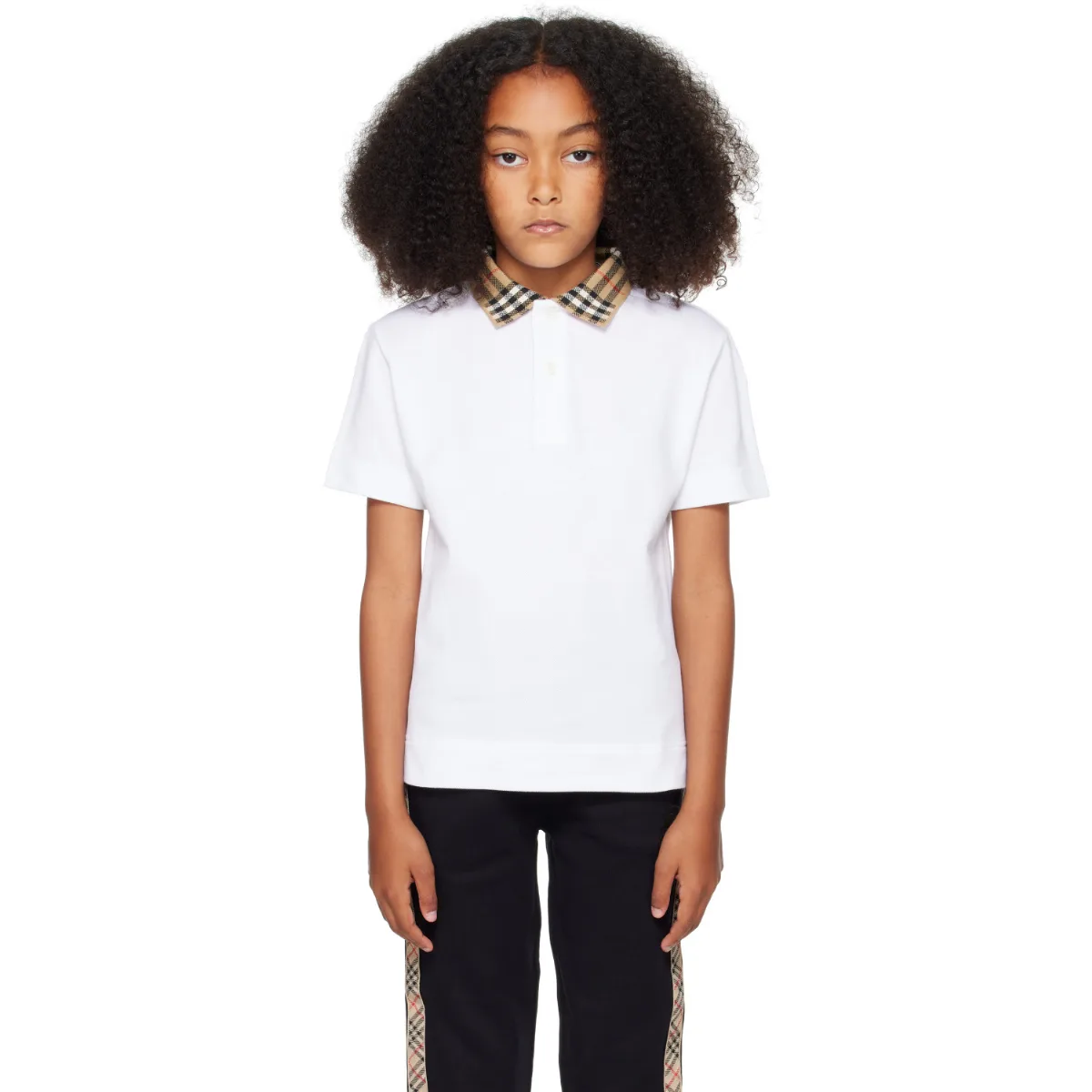 Check Collar Cotton Polo by Burberry