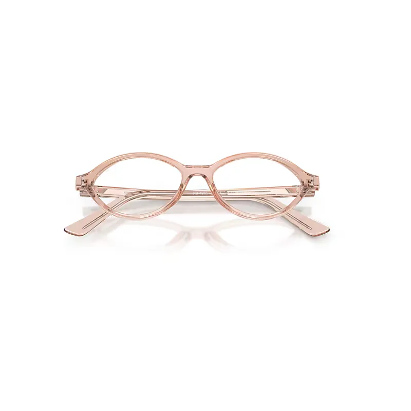 Romy Optics Bio-Based Eyeglasses Transparent Pink Frame Transparent Lenses Polarized by Ray-Ban