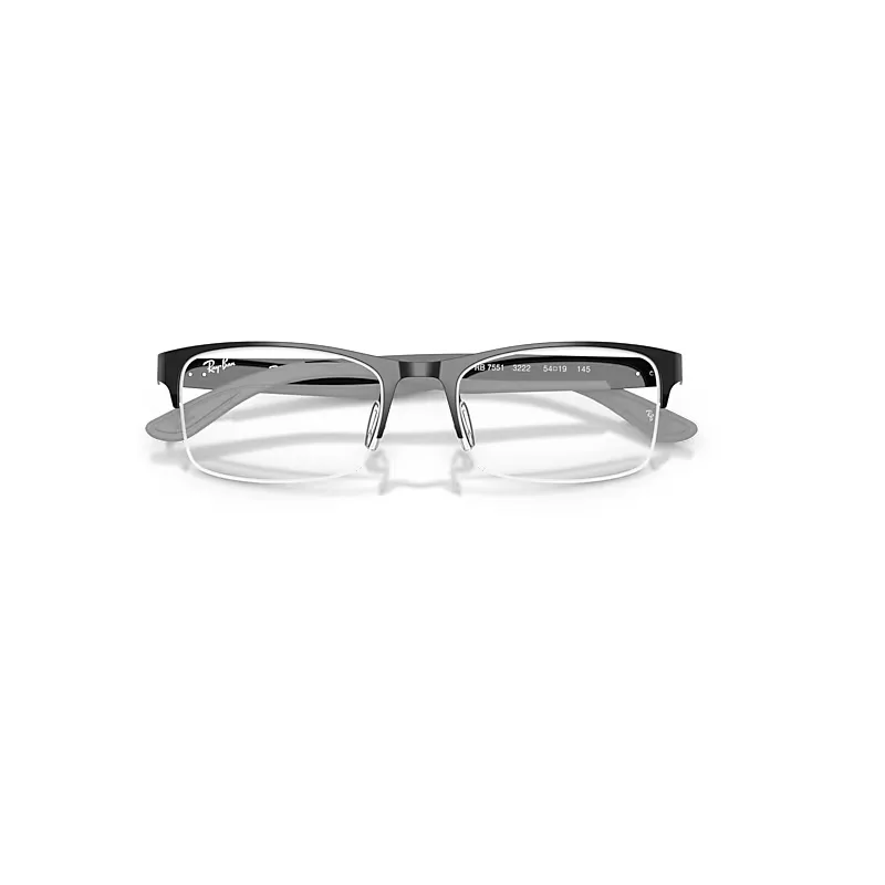 Rb7551 Optics Eyeglasses Black Frame Clear Lenses Polarized by Ray-Ban