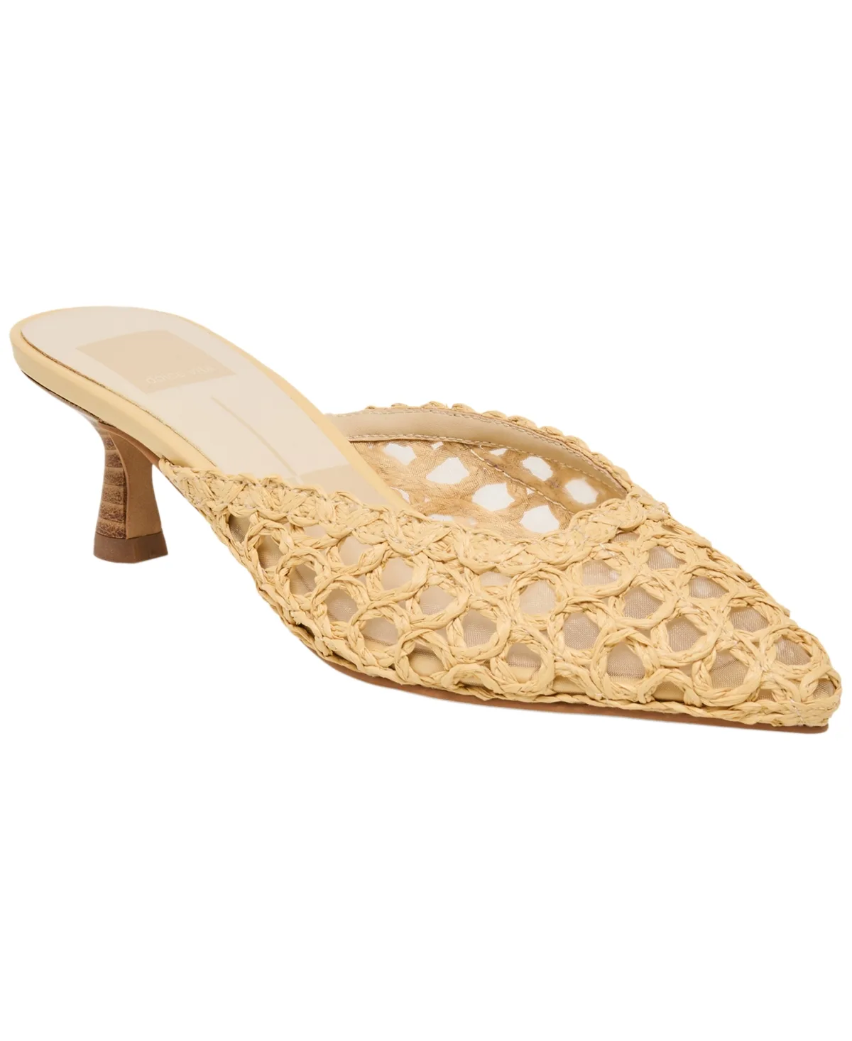 Cleo Loop Raffia Kitten Heel Mule Pumps by Dolce Vita