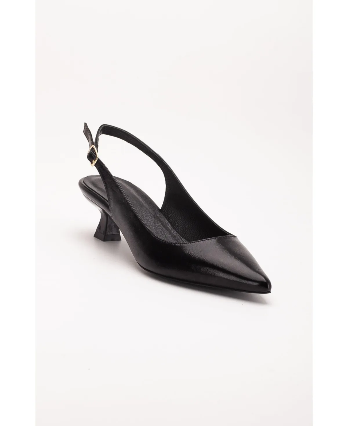 Lety Slingback Kitten Heel Leather Pumps