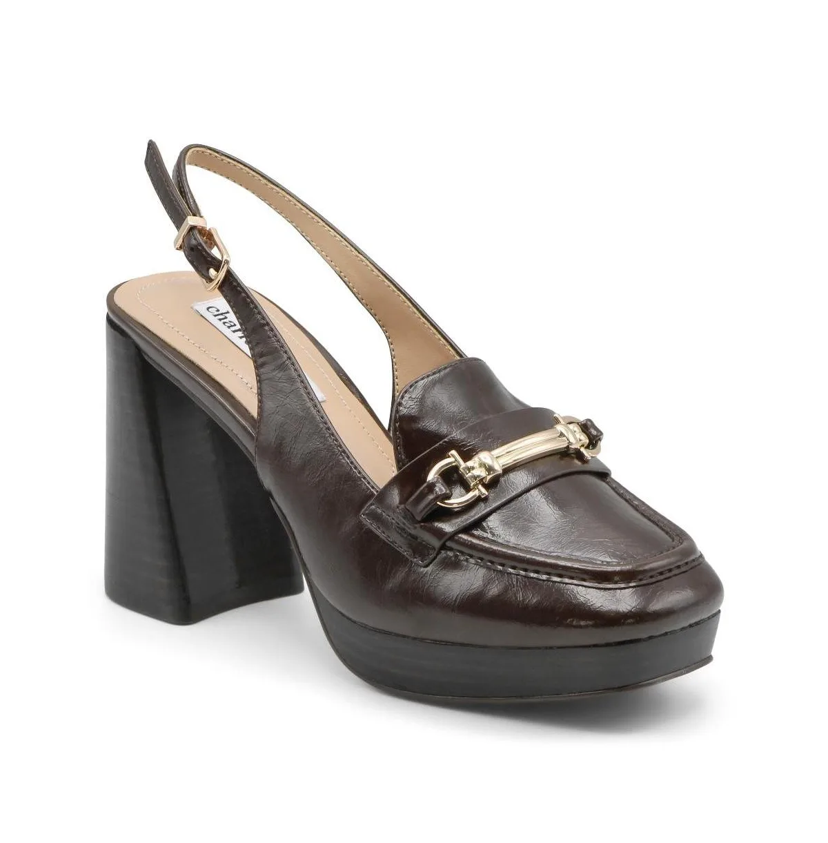 Nicko High Block Heel Slingback Dress Loafer by Charles David