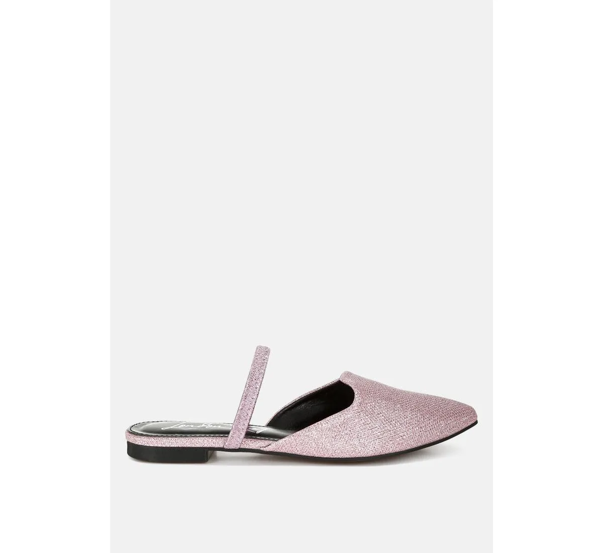 Twiggy Glitter Faux Leather Flat Mules by London Rag