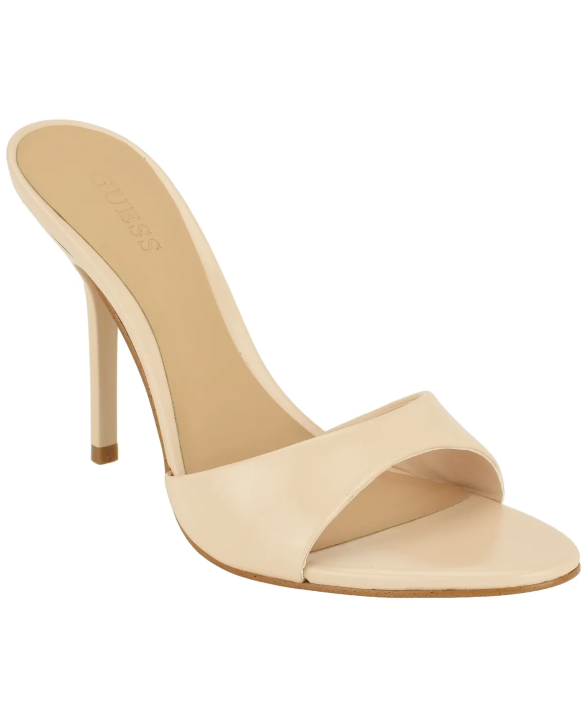 Manzy Leather Slide Stiletto Dress Sandals by Guess