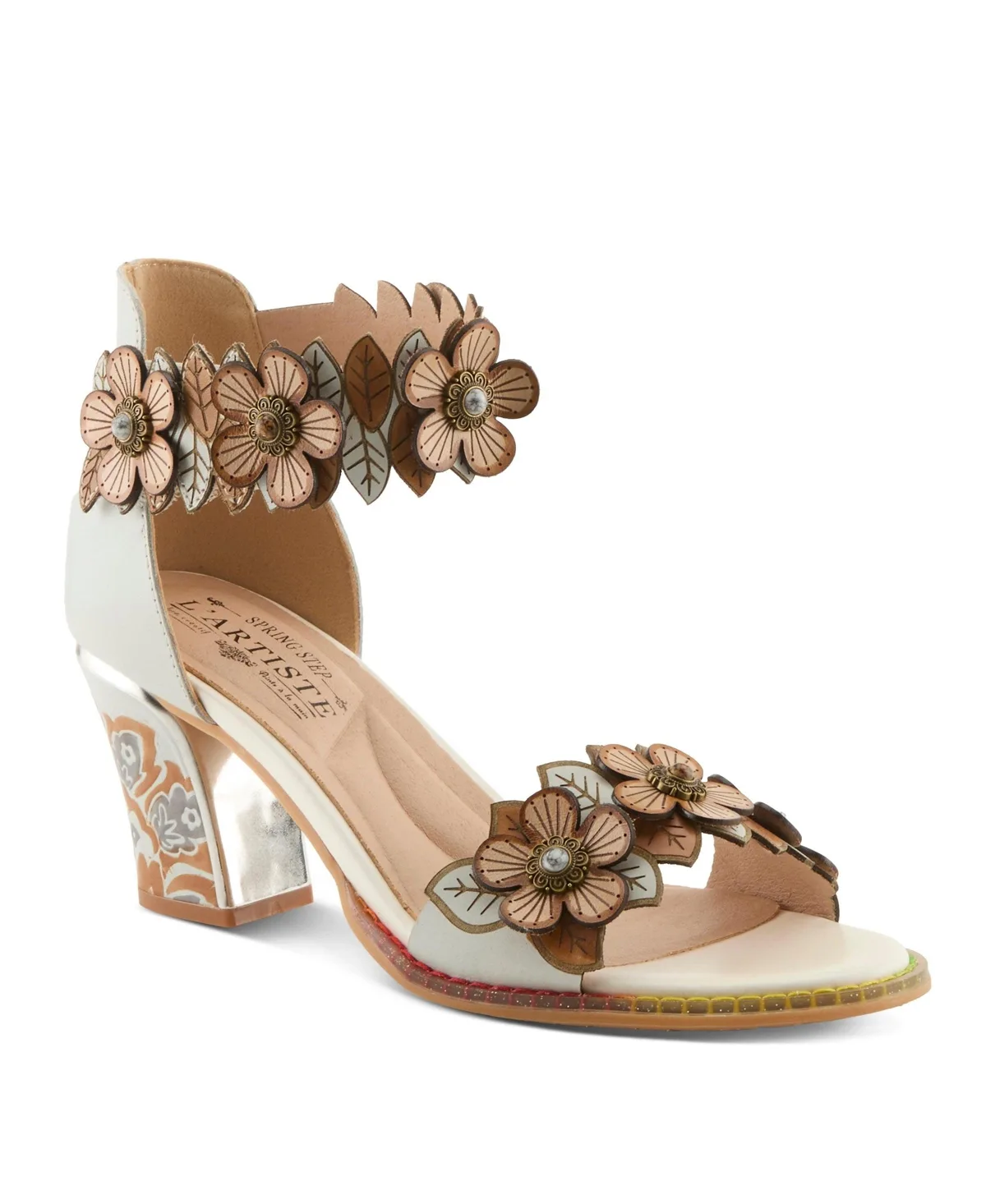 Doublelove Floral Block Heel with Dressy Cushioned Comfort by L'artiste