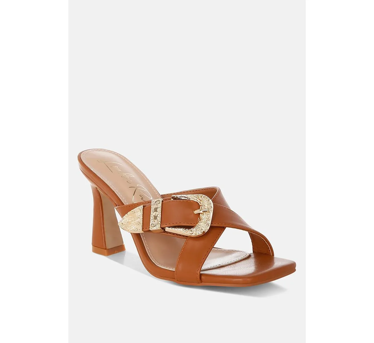 Mohaya Engraved Metallic Buckle Sandals by London Rag