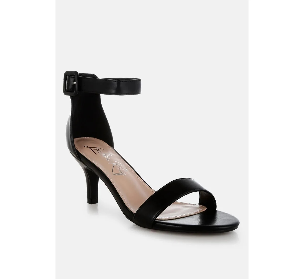 Feruda Faux Leather Kitten Heel Sandals by London Rag