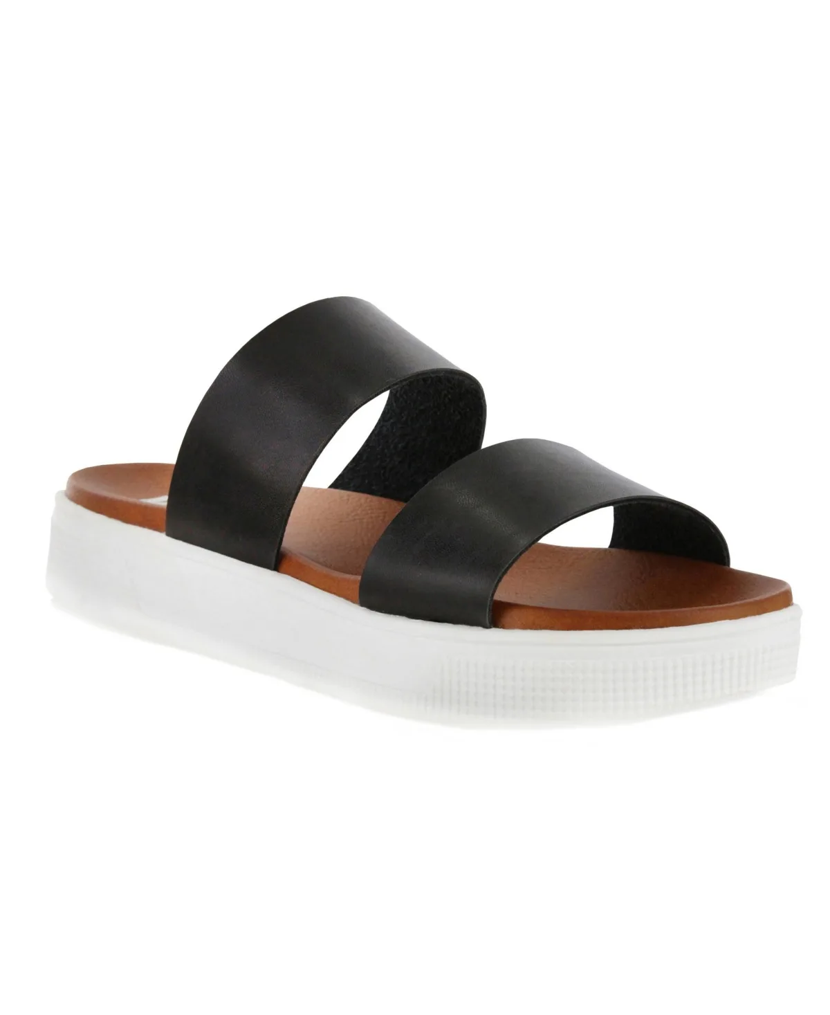 Saige Double Band Platform Slide Sandals by Mia