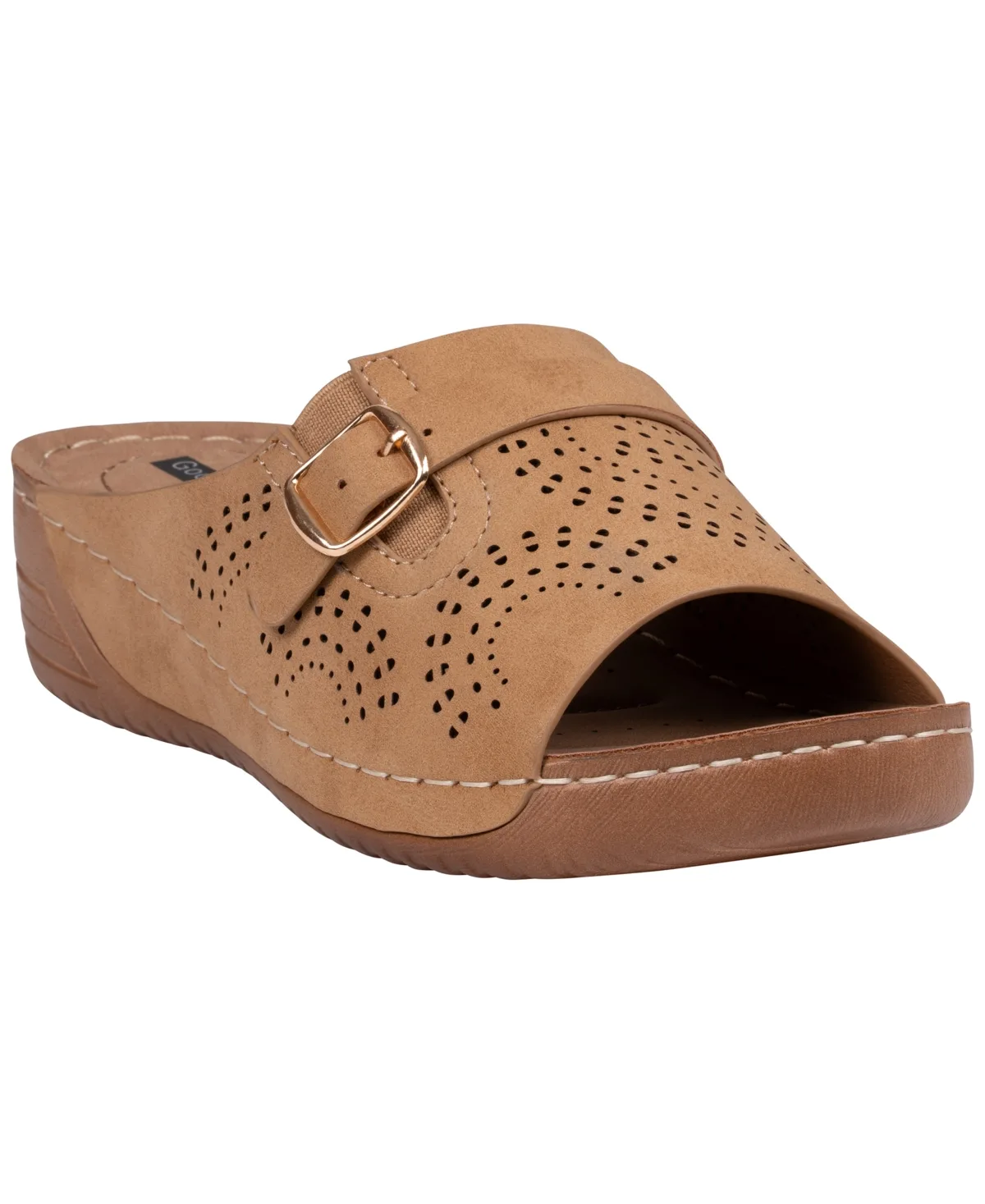 Moira Perforated Comfort Round Toe Sandals by Gc Shoes