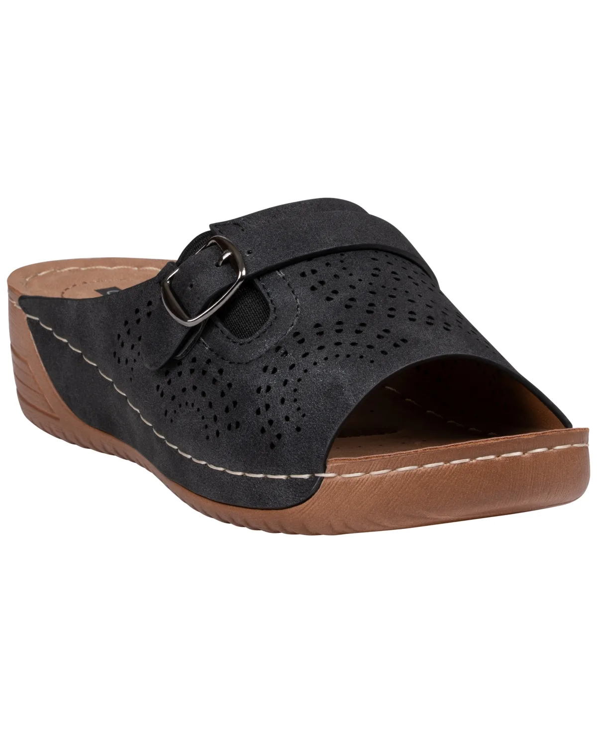 Moira Perforated Comfort Round Toe Sandals