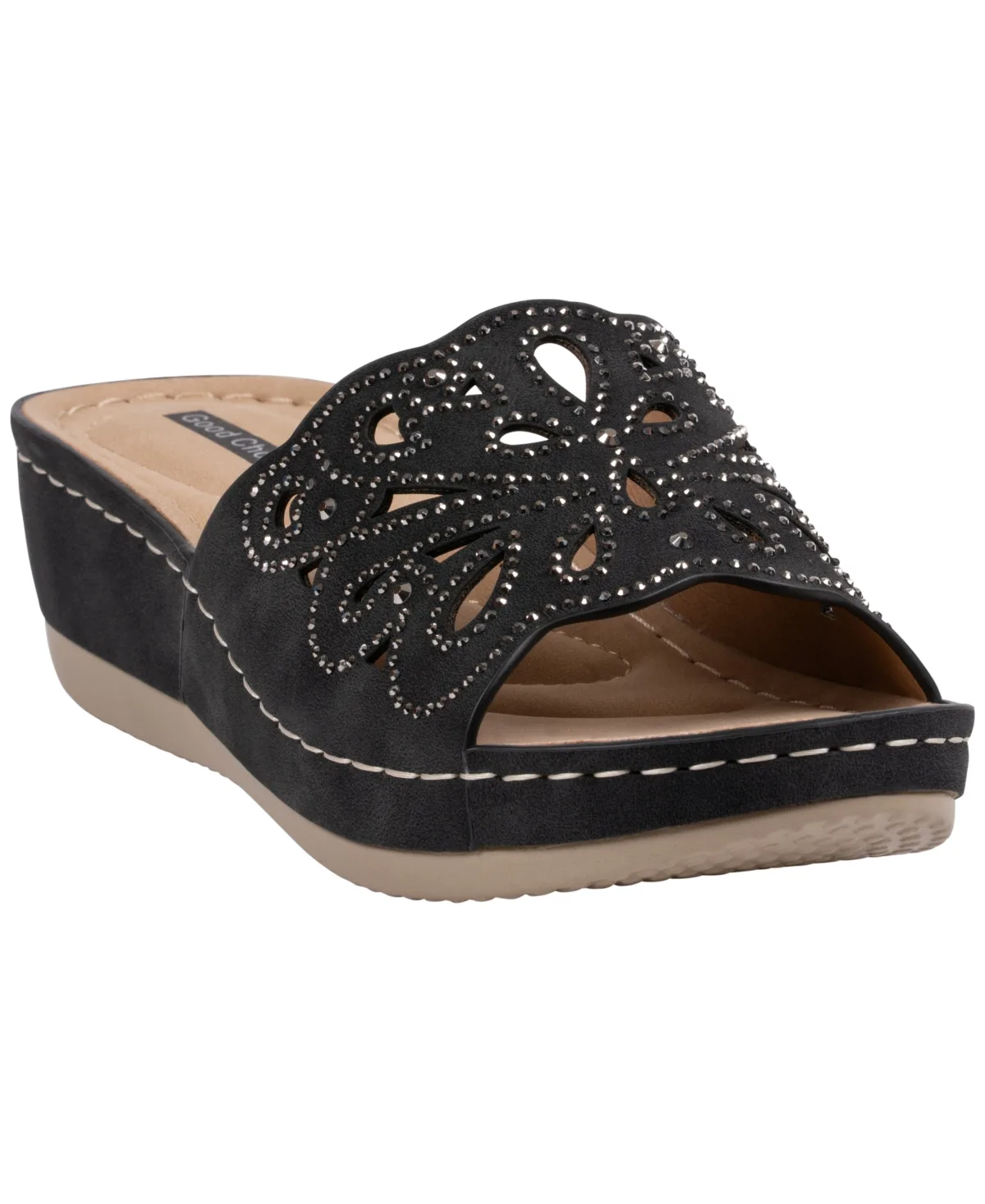 Embellished Round Toe Sandals by Gc Shoes