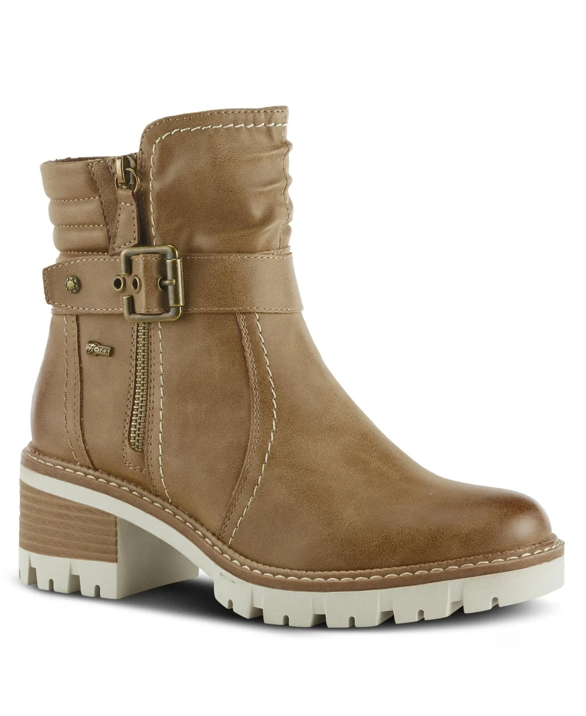 Smokies Lug Sole Booties with Buckle Accent and Water-Resistant Finish by Spring Step