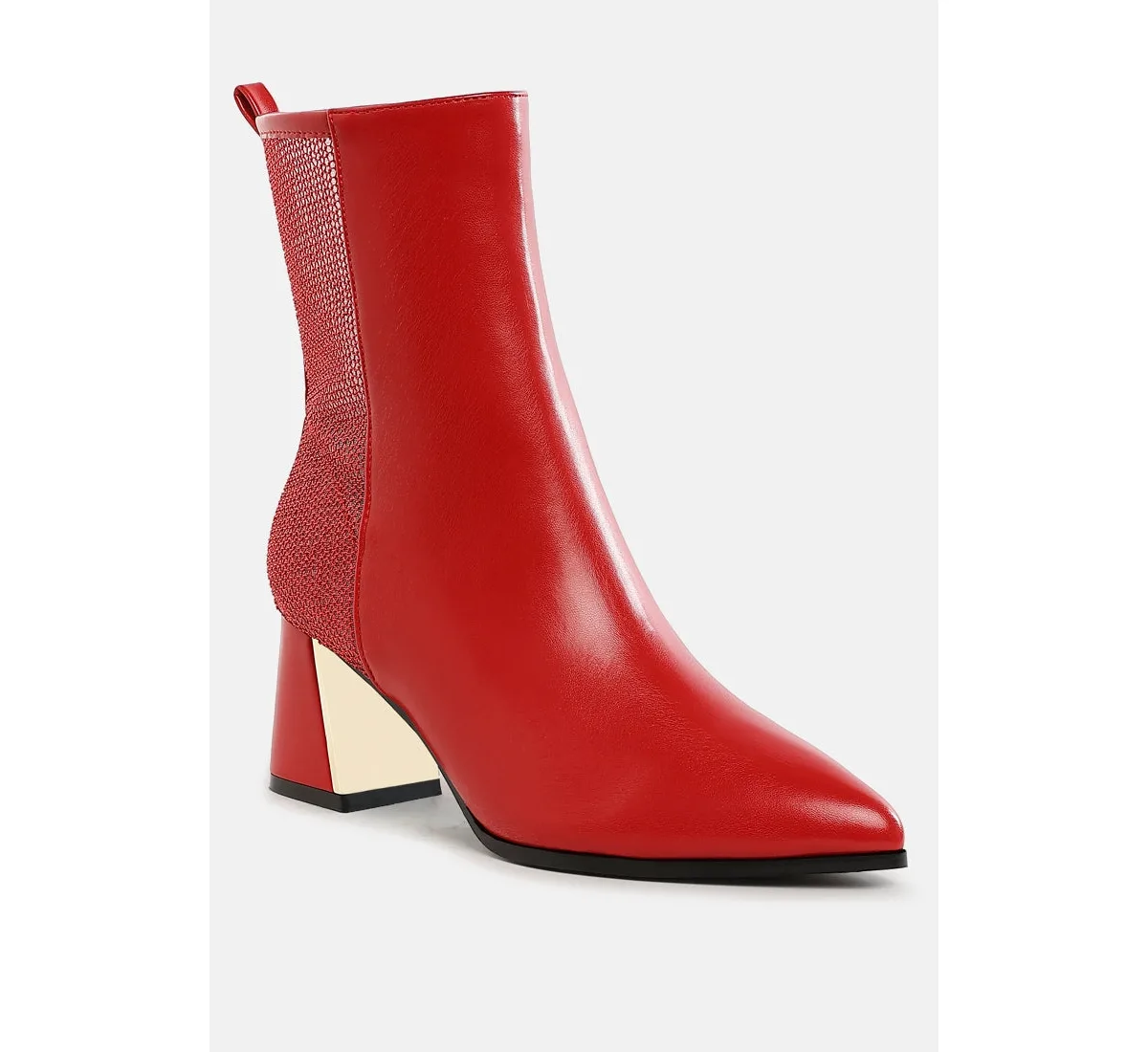 Mimosa Mesh Detail Pointy Ankle Boots by London Rag