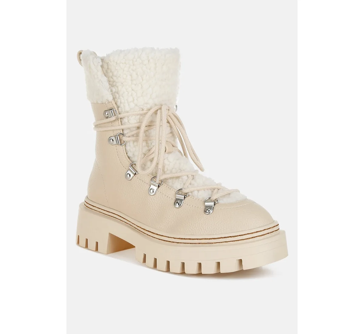 Omul Fleece & Faux Leather Boots by London Rag