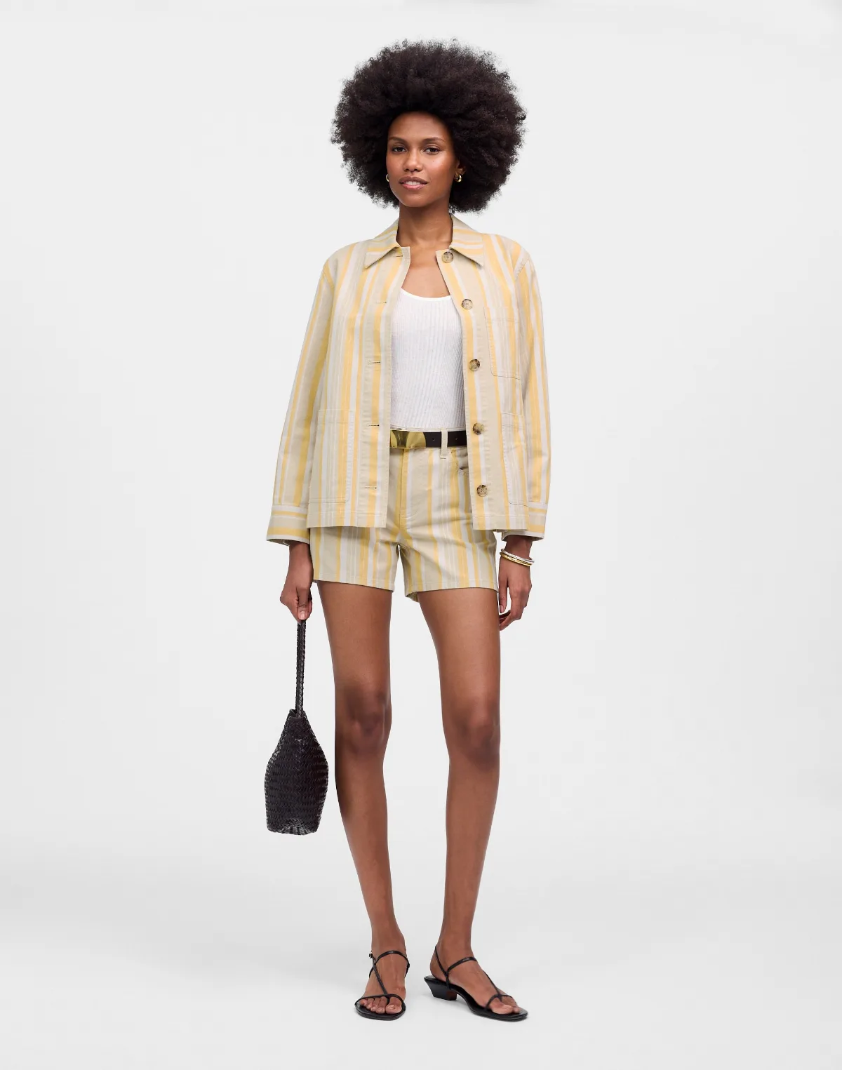 Long Chore Jacket in Stripe by MW
