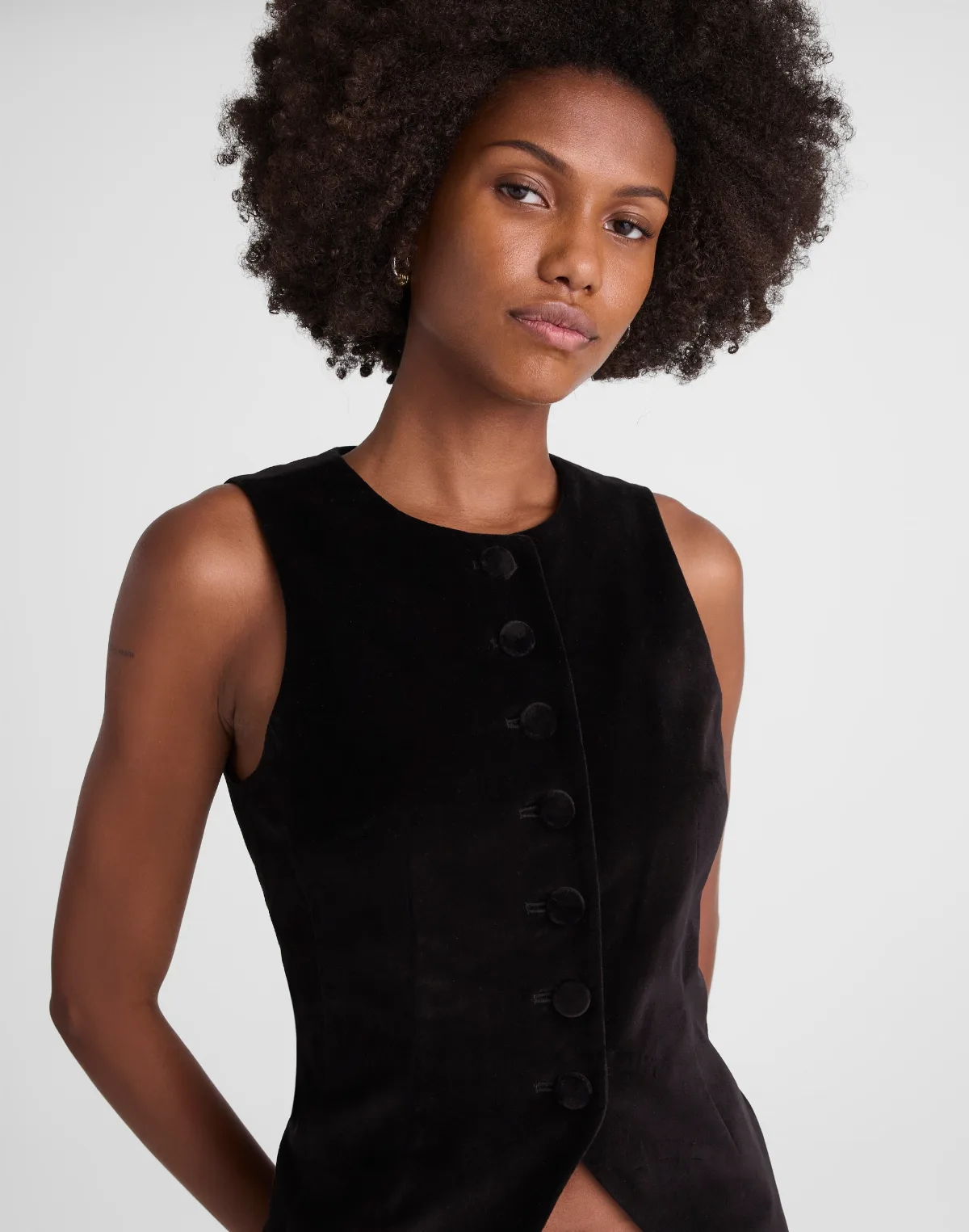 The Nolita Crewneck Vest in Velvet by MW