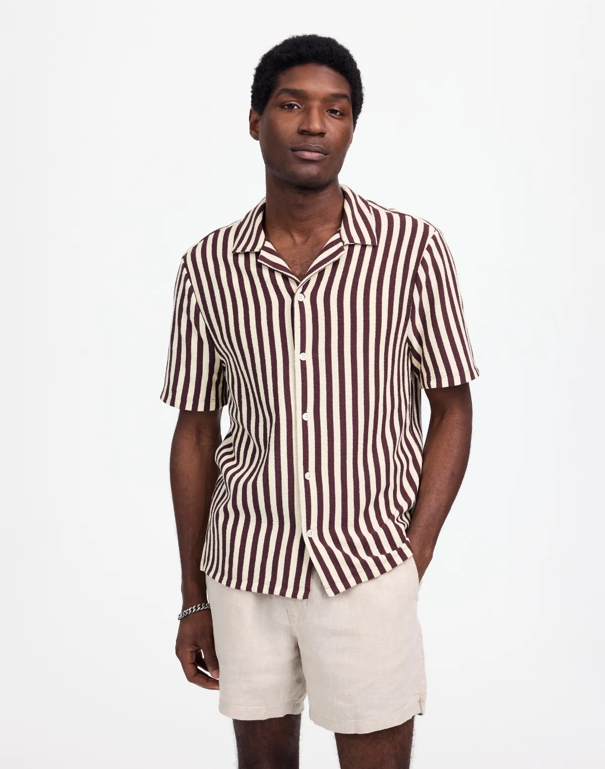 The Textured Knit Camp-Collar Shirt