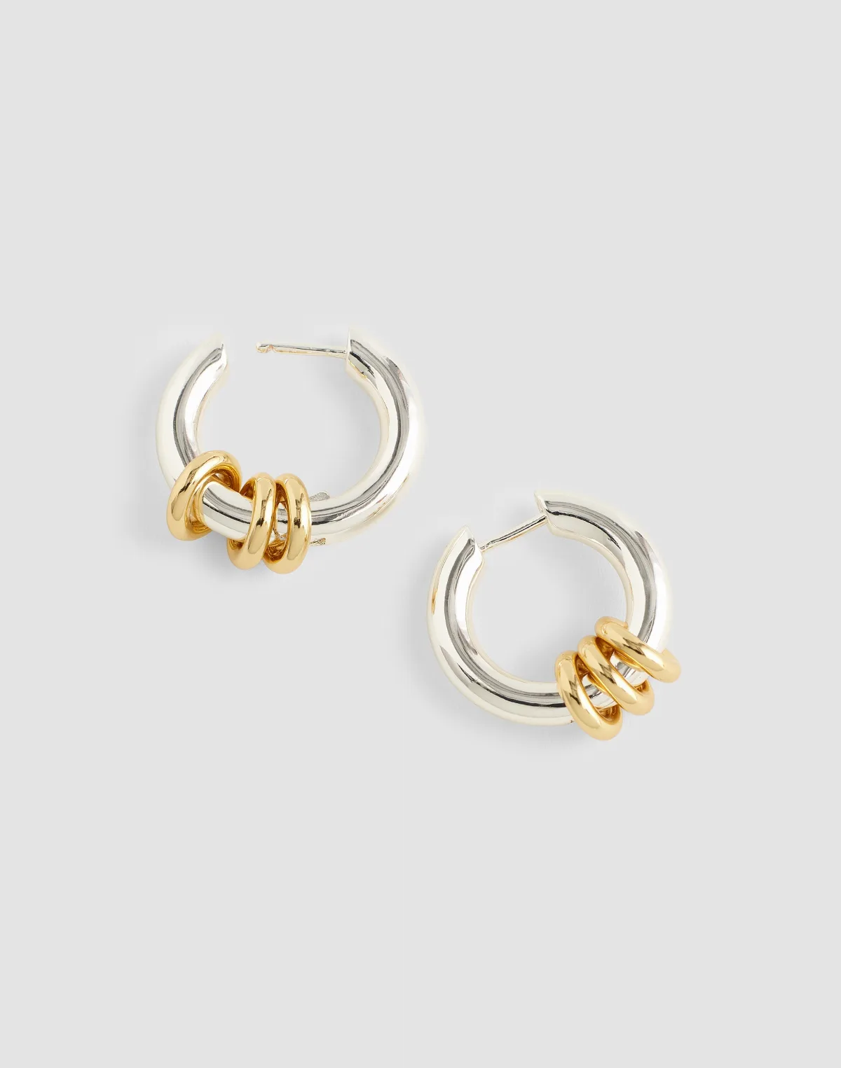 Mixed-Metal Triple-Ring Hoop Earrings by MW