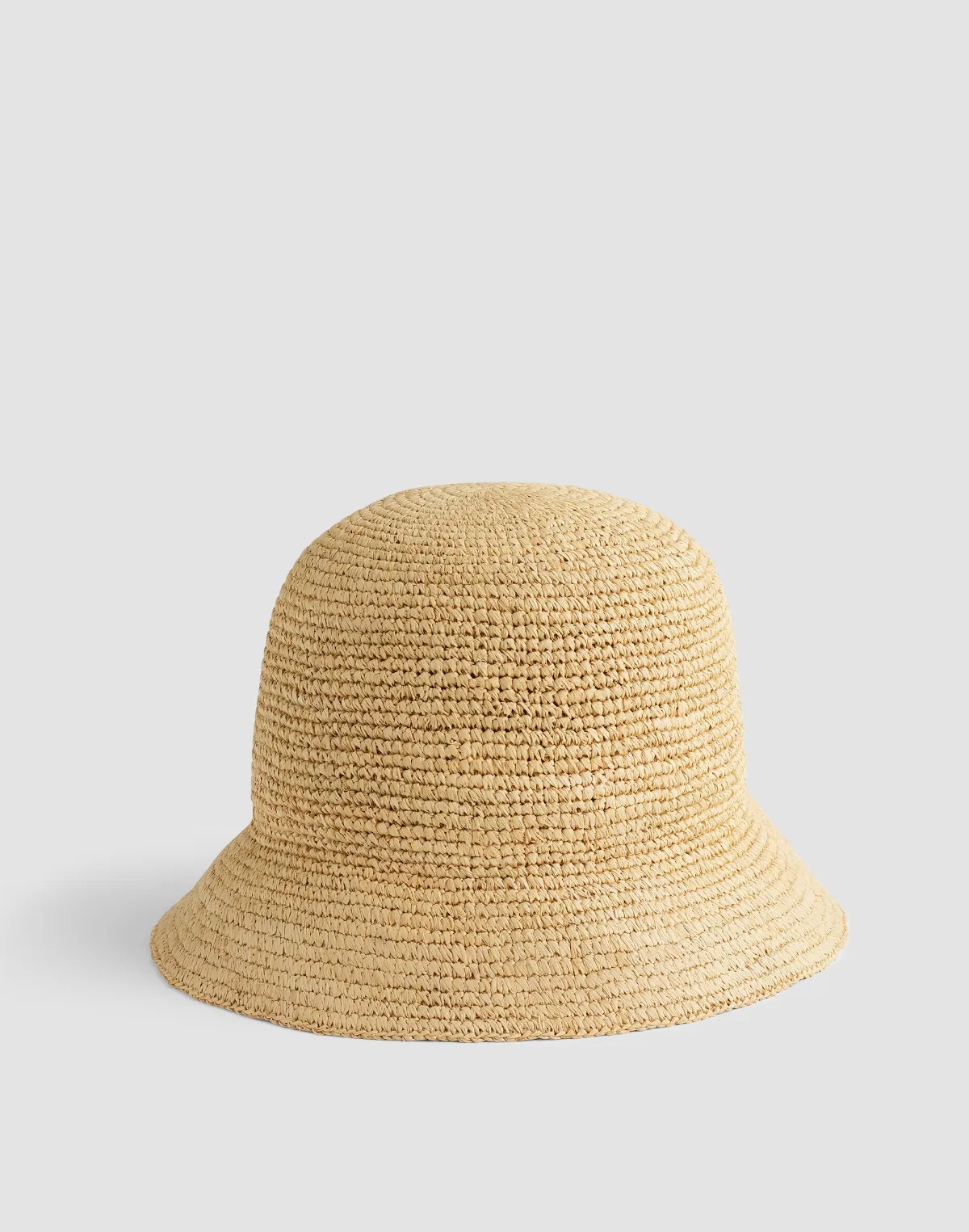 Hand-Crocheted Seamless Bucket Hat in Raffia