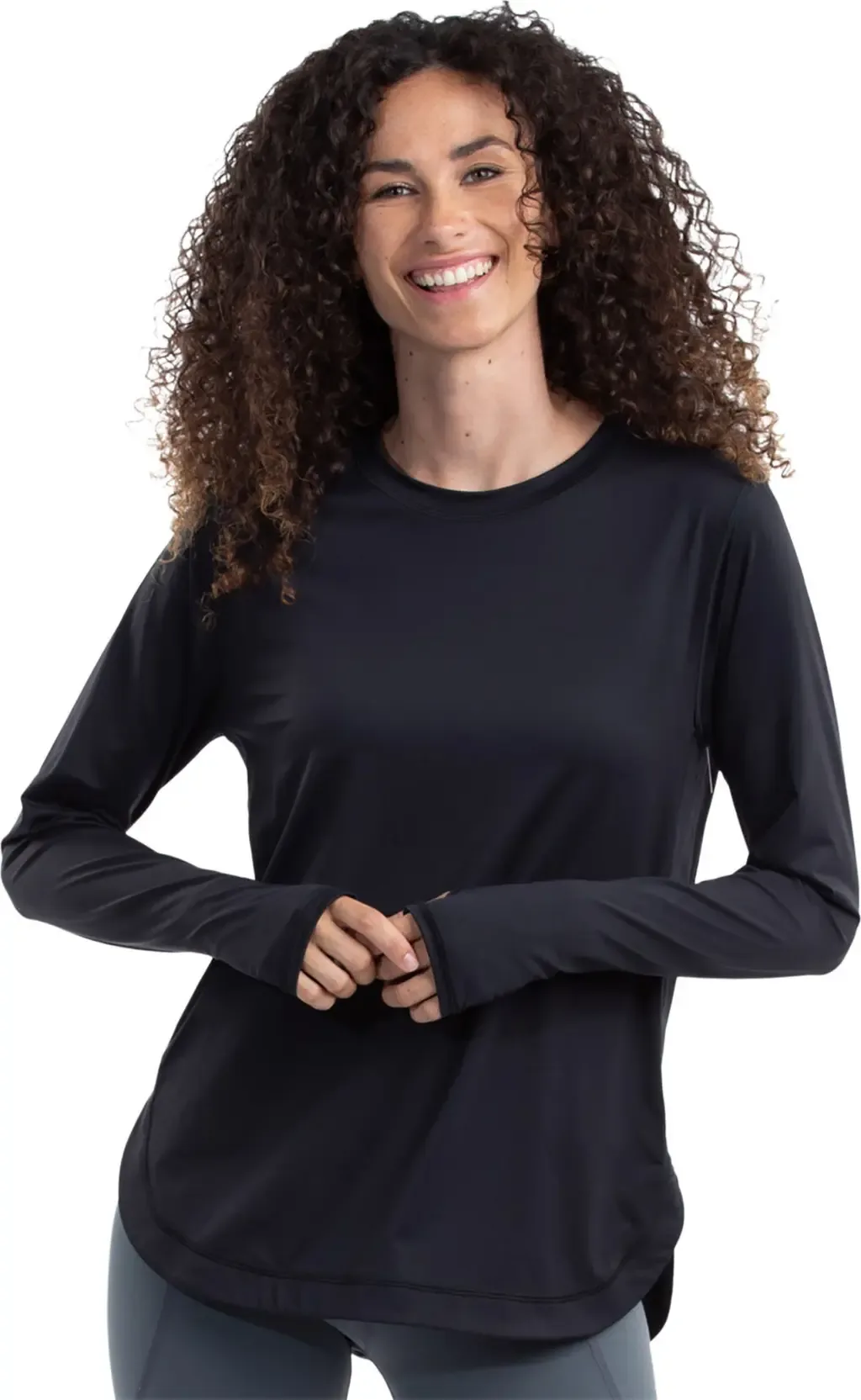 Long Sleeve Sun and UV Protection Relaxed Scallop Top