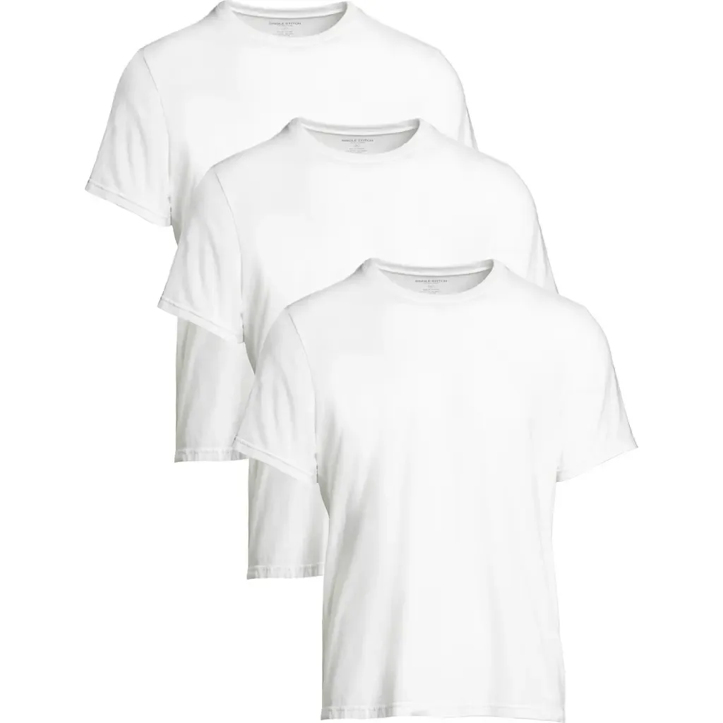 Cotton Modal Crew Neck T-Shirt 3-Pack by Single Stitch