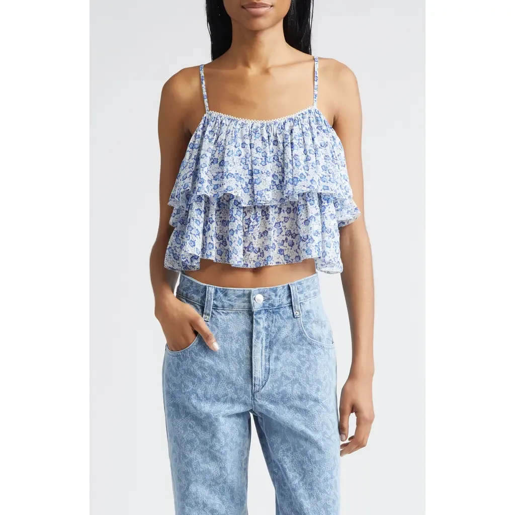 Erisa Floral Ruffle Crop Top by Isabel Marant Étoile