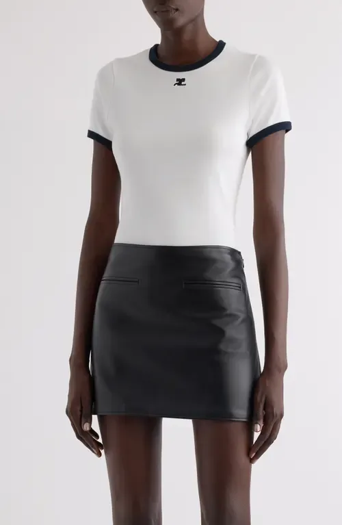Contrast Trim Logo T-Shirt by Courrèges