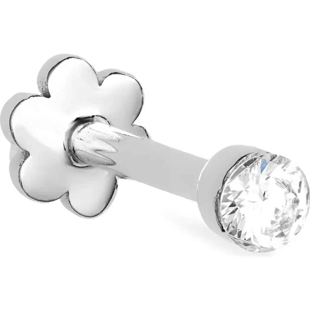 Single Invisible Set Diamond Stud Earring by MARIA TASH