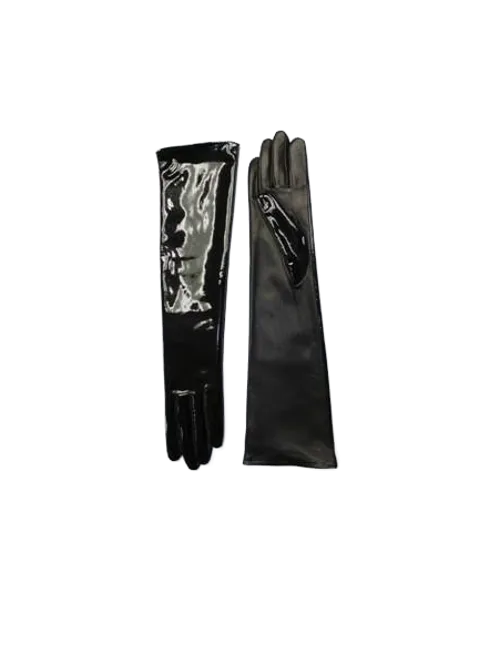 Patent Leather Gloves Elbow Length by Agnelle