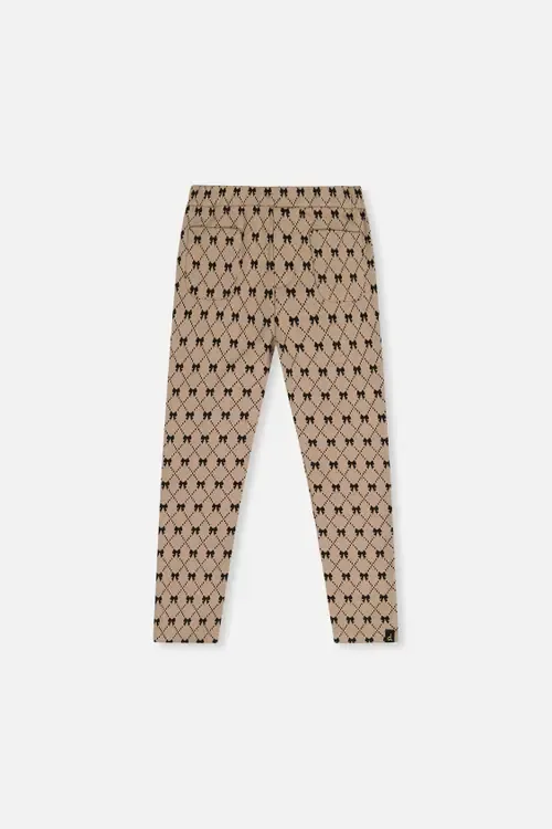 Tie Jacquard Elastic Waist Treggings by Deux par Deux