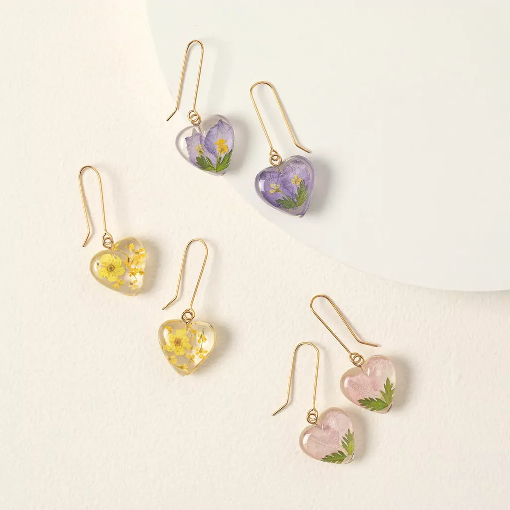 Birth Month Flower Heart Earrings by Belart by Uncommon Goods