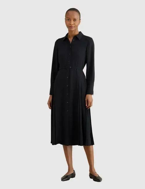 Ginny Belted Pleated Midi Shirt Dress by HOBBS LONDON