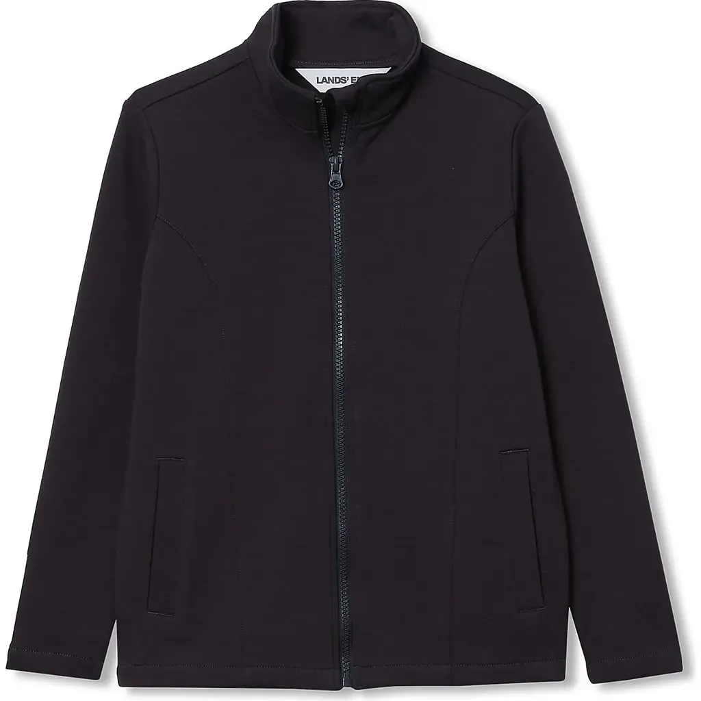 Husky Long Sleeve Knit Full Zip Mock Neck Sweatshirt by Lands' End