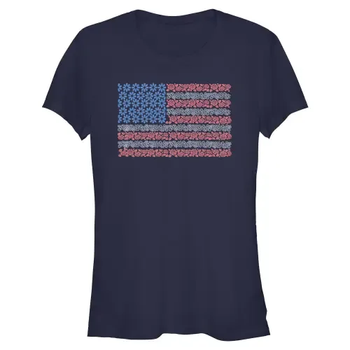 Roses and Daisies American Flag Short Sleeve Graphic T-Shirt by Lost Gods