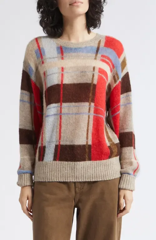 Check Alpaca & Merino Wool Blend Sweater by Stine Goya