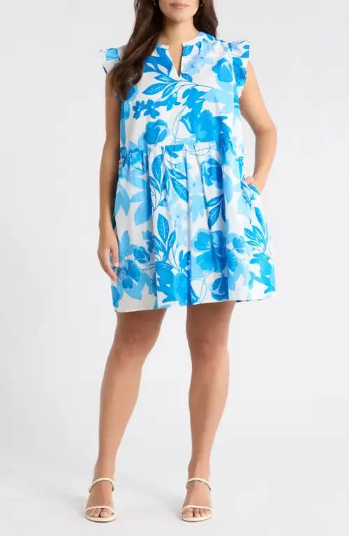 Darien Floral Kass Ruffle Minidress