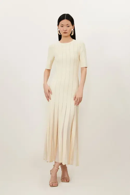 Knit Full Skirt Midi Dress by Karen Millen