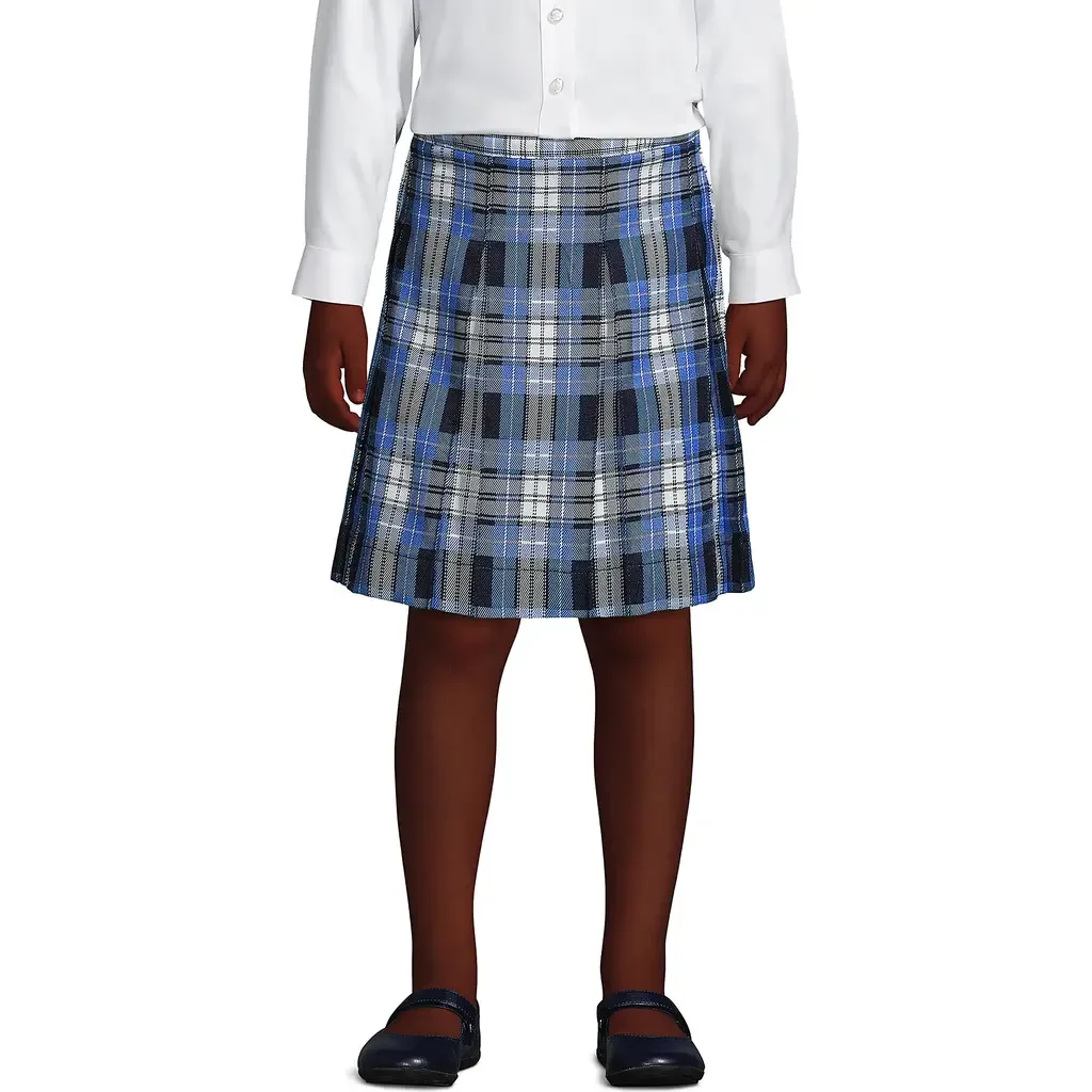 School Uniform Plaid Box Pleat Skirt Top of the Knee by Lands' End