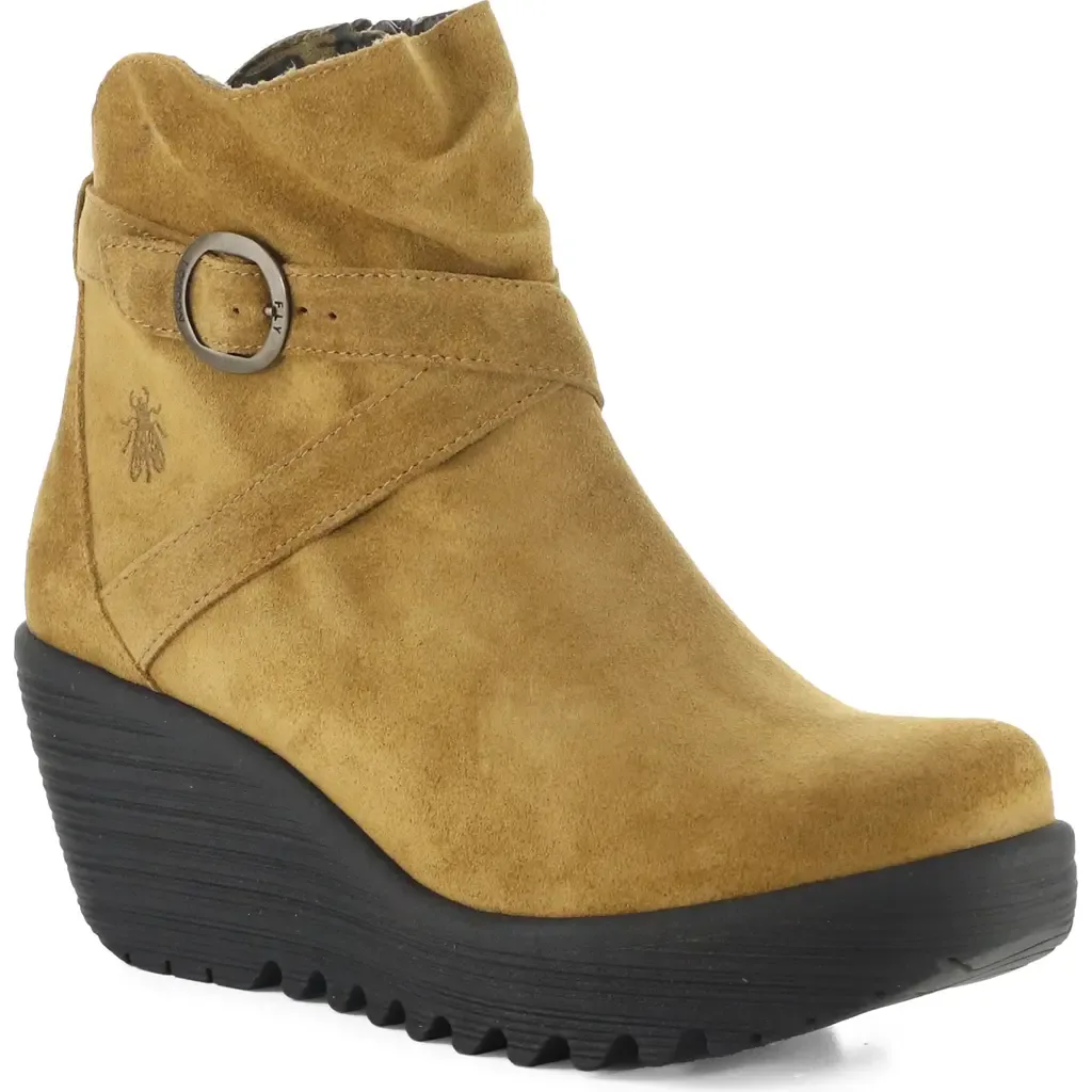Loik Platform Wedge Bootie by Fly London