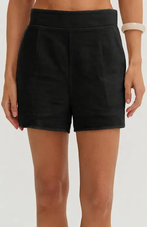 Easy Wear Linen Blend Shorts by CRESCENT
